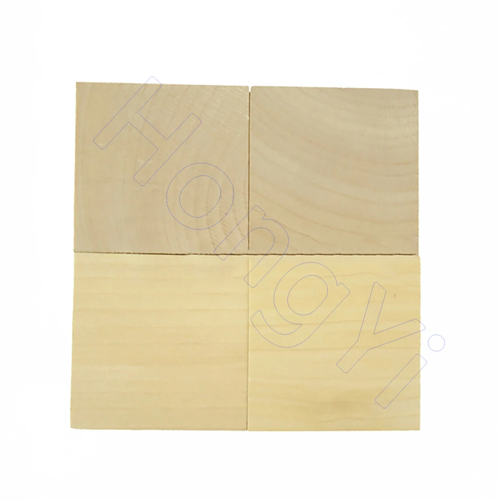 Unfinished Blank DIY Wooden Square Blocks 0.8cm - 6cm Wood Solid Cubes For Woodwork Craft Kids Toy Puzzle Making Material