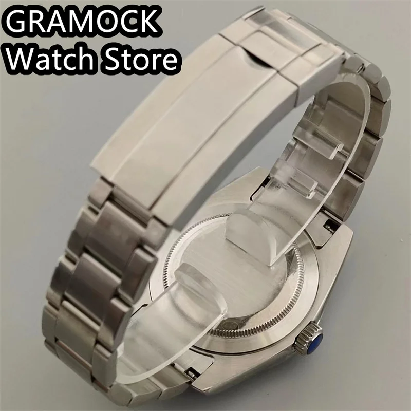 GRAMOCK 36mm/40mm Polished Case Green Edge sapphire glass fit NH35 NH36 ETA2824 2836 Miyota8205 8215 Mingzhu DG2813 3804 PT5000