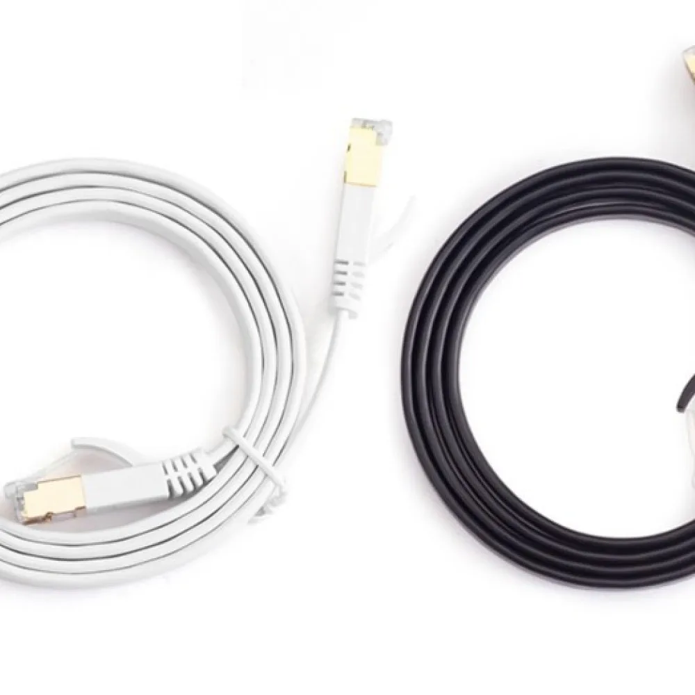 Professional Cat7 Ethernet Patch Cable Flat Design 10Gbps Lan Wire RJ45 Internet Cord For Gaming Setup Data Center