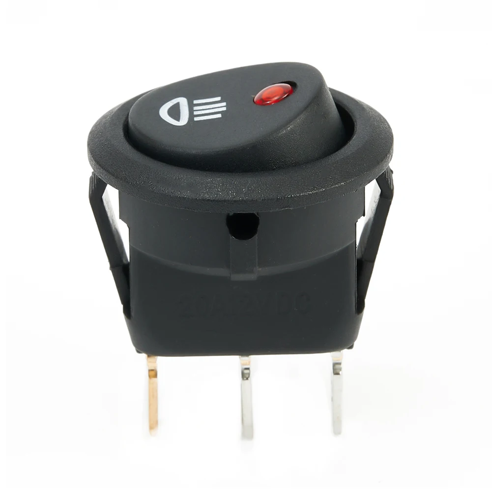1 PC 23mm Car On  Off Rocker Switch Round 12V Red Led  Fog Light Lamp Symbol Car Van Truck  ABS Plastic Fog Light Switch