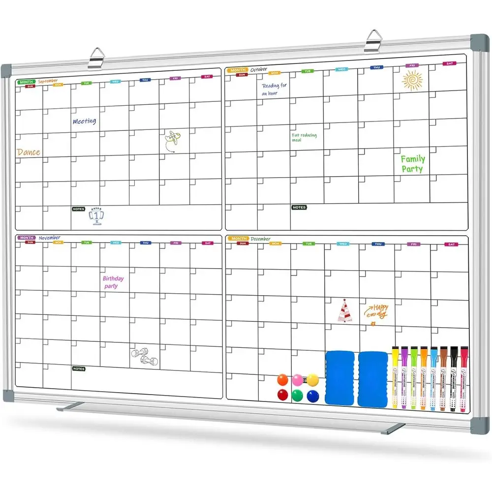 

36 x 24 4-Month Magnetic Dry Erase Board for Planning and Organization at Home or Office