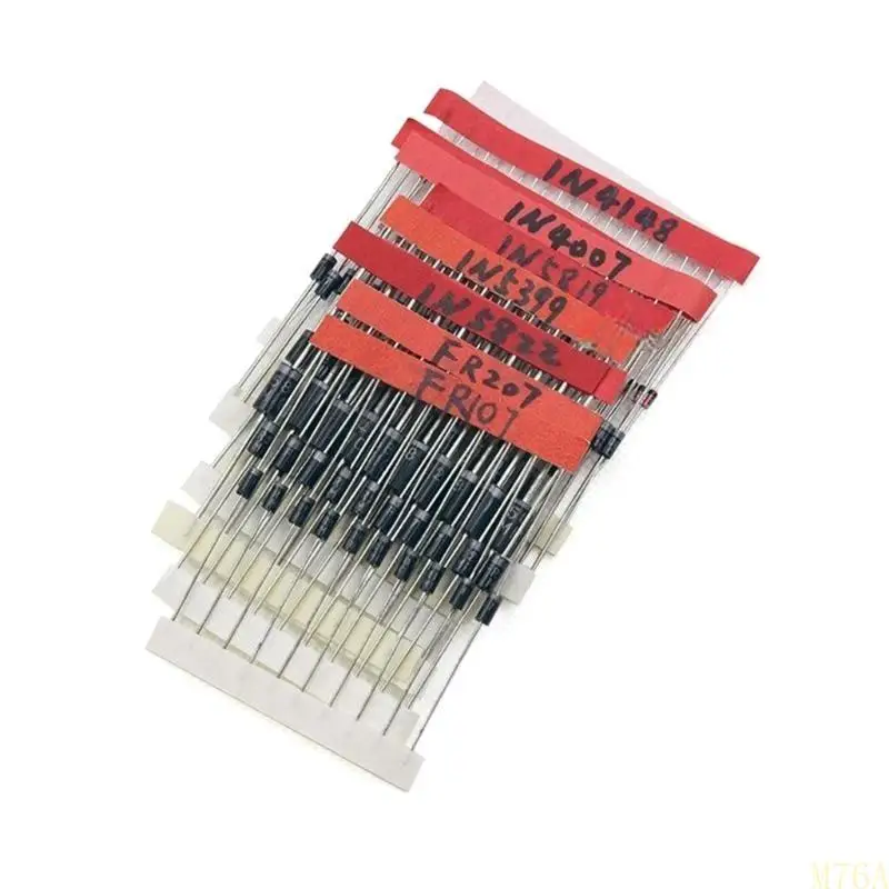 

Assorted Sizes 1N4148 1N4007 FR107 FR207 1N5408 1N5819 1N5399 1N5822 Straight Pin Diodes for Electronics Projects M76A