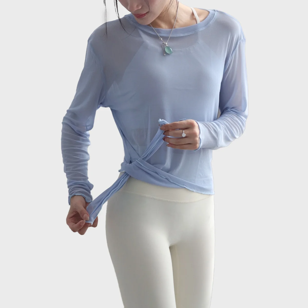 

New Sunscreen Loose Sports Blouse For Women Advanced Professional Training Fitness Top Quick-Drying Yoga Clothes Long Sleeves