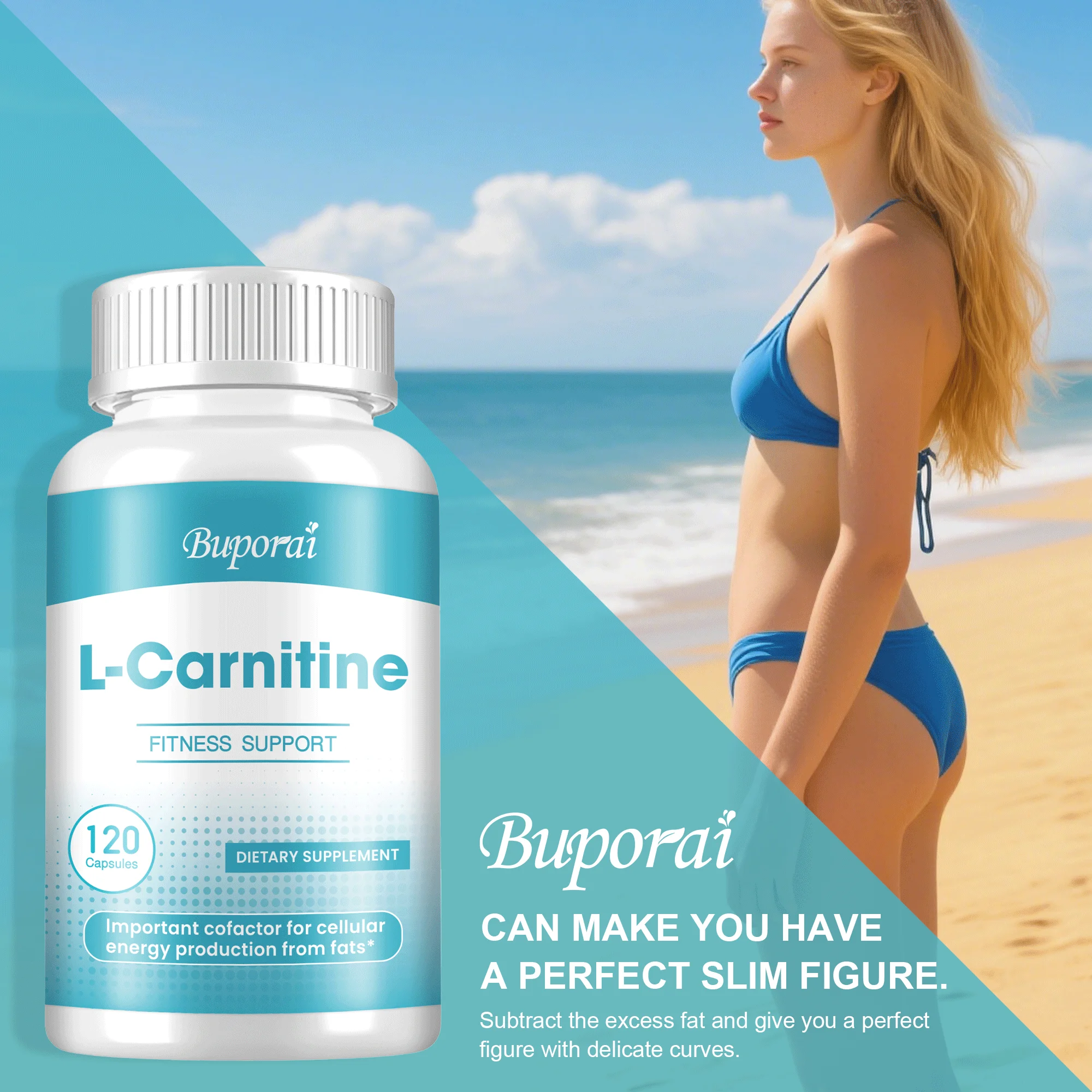 

L-Carnitine - Burner Fat, Support Energy, Promote Metabolism, Grow Muscles,Improves Memory and Concentration - 120 Capsules