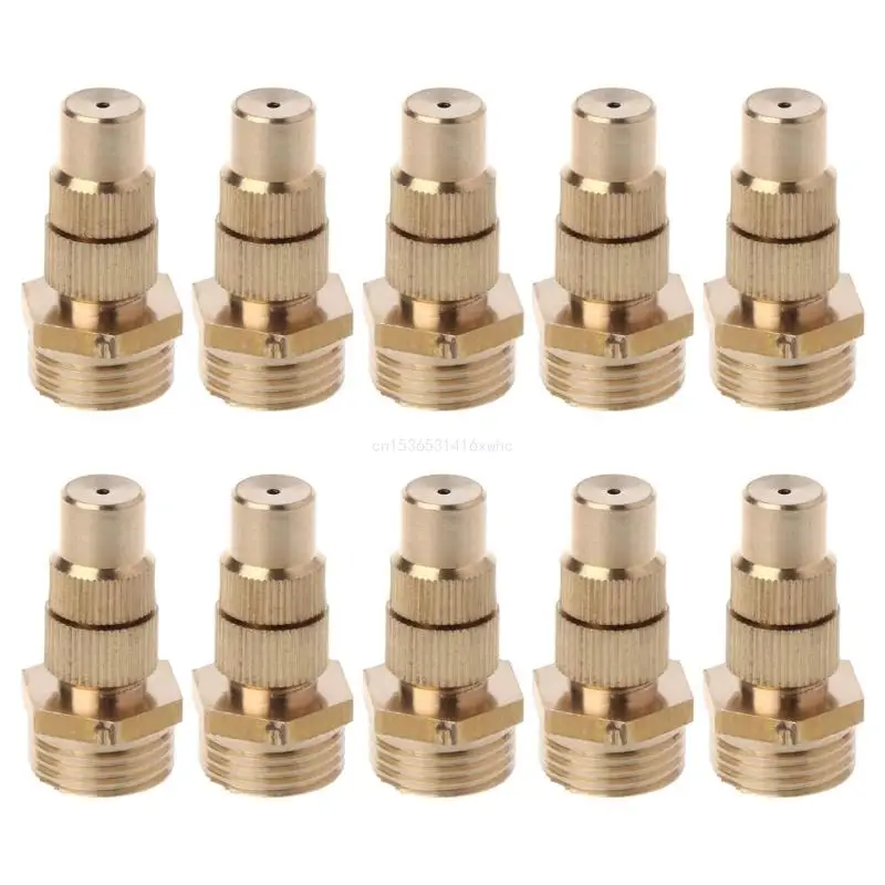 

Dropship 10pcs Brass High Atomization Adjustable Nozzles Lawn Garden Water Misting Nozzles Cooling Watering Driveway