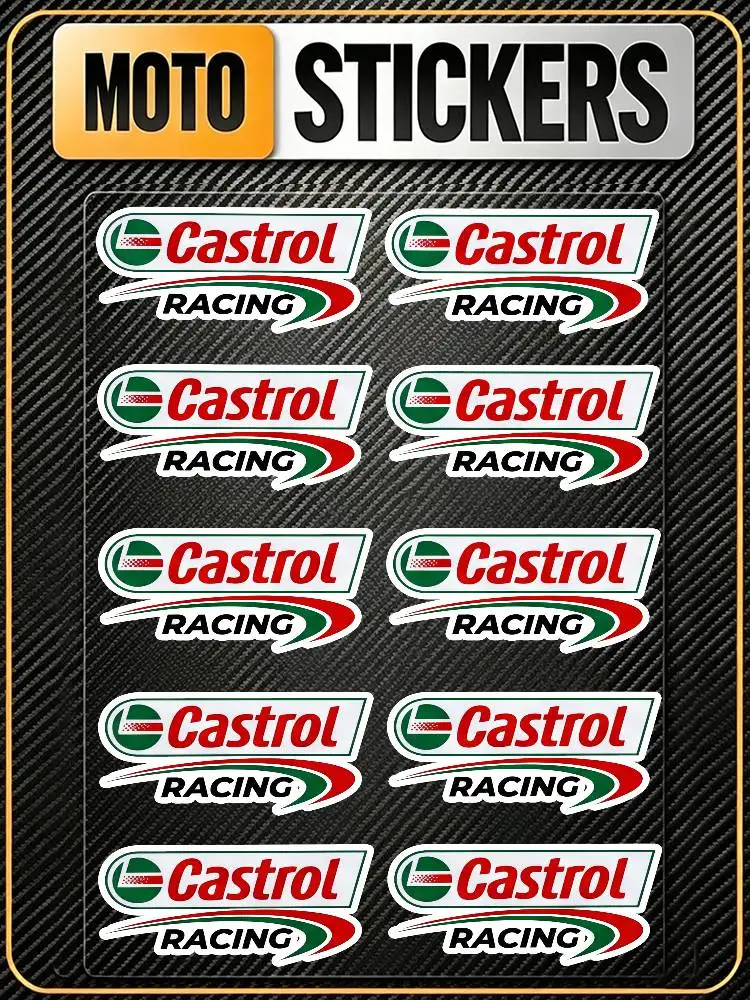 FOR CASTROL Waterproof Reflective Scratch Cover Sticker Universal Decor Decal For Car Motorcycle Helmet Refrigerator Water Cup