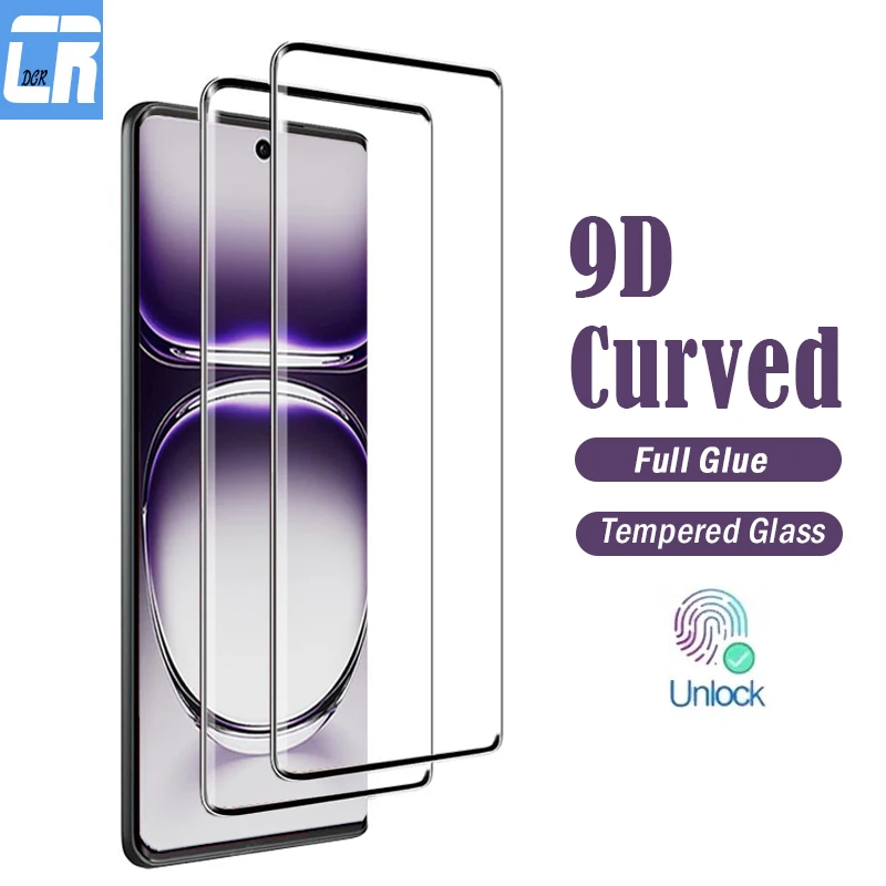 

9D Full Glue Curved Tempered Glass For Oppo Reno 12 11 10 9 8T 5G Screen Protectors For Oppo A1 A2 F27 Pro Plus Protection Film