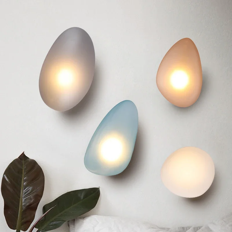Nordic Creative Designer Wall Lamp, Pebble Wall Lamp, Study and Living Room Wall Decoration, Shape Lamp, Bedroom Bedside Lamp