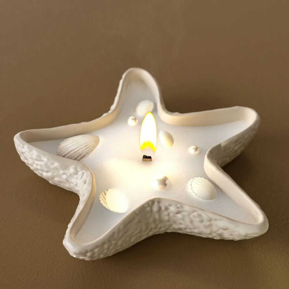 DIY 3D Starfish Tray Silicone Mold Pentagram Plaster Concrete Jewelry Storage Pallet Molds Resin Plate Storage Box Home Decor