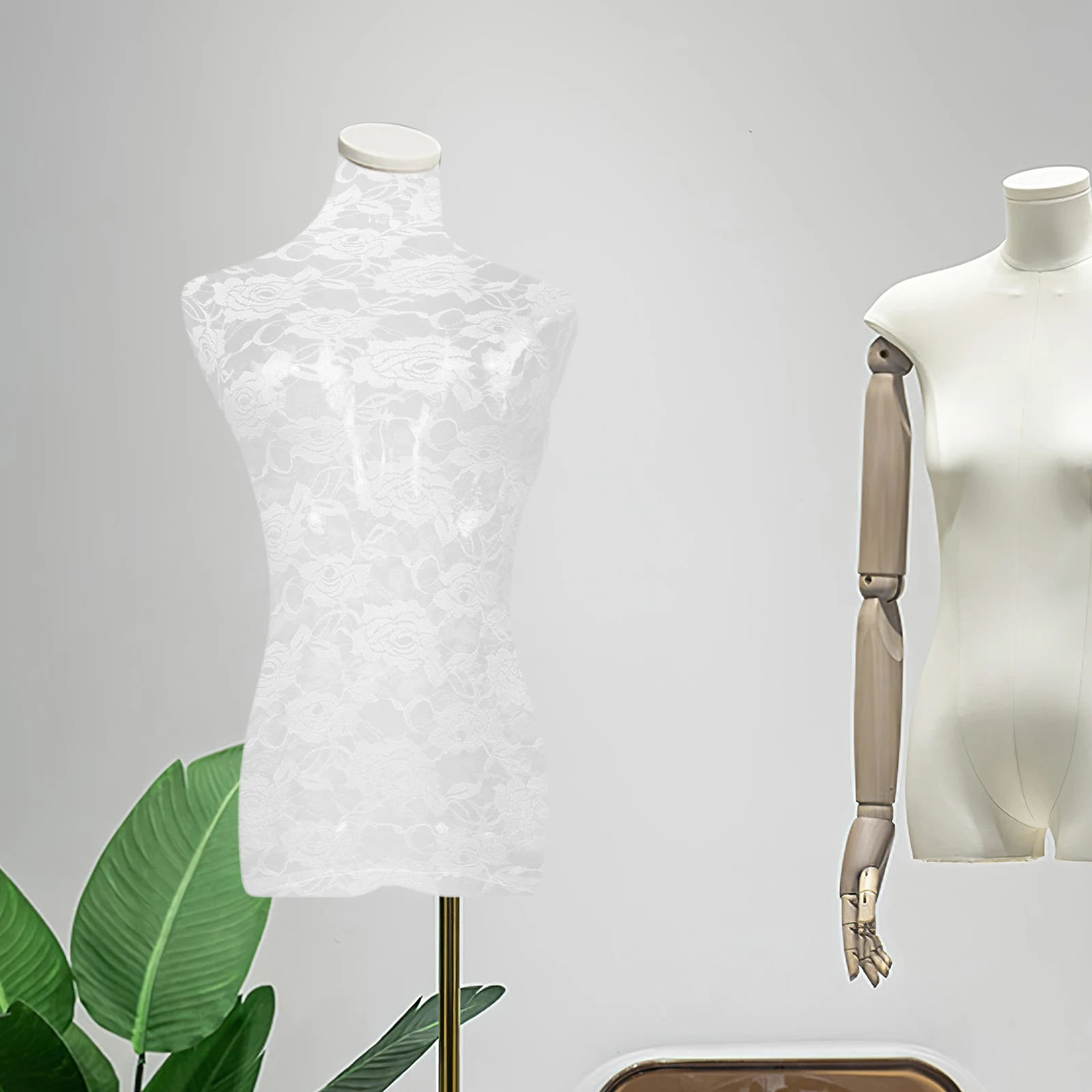 

White Cloth Dress Form Cover Decoration Torso Fabric Cover Model Accessory Stylish Practical Sturdy Tool Sewing