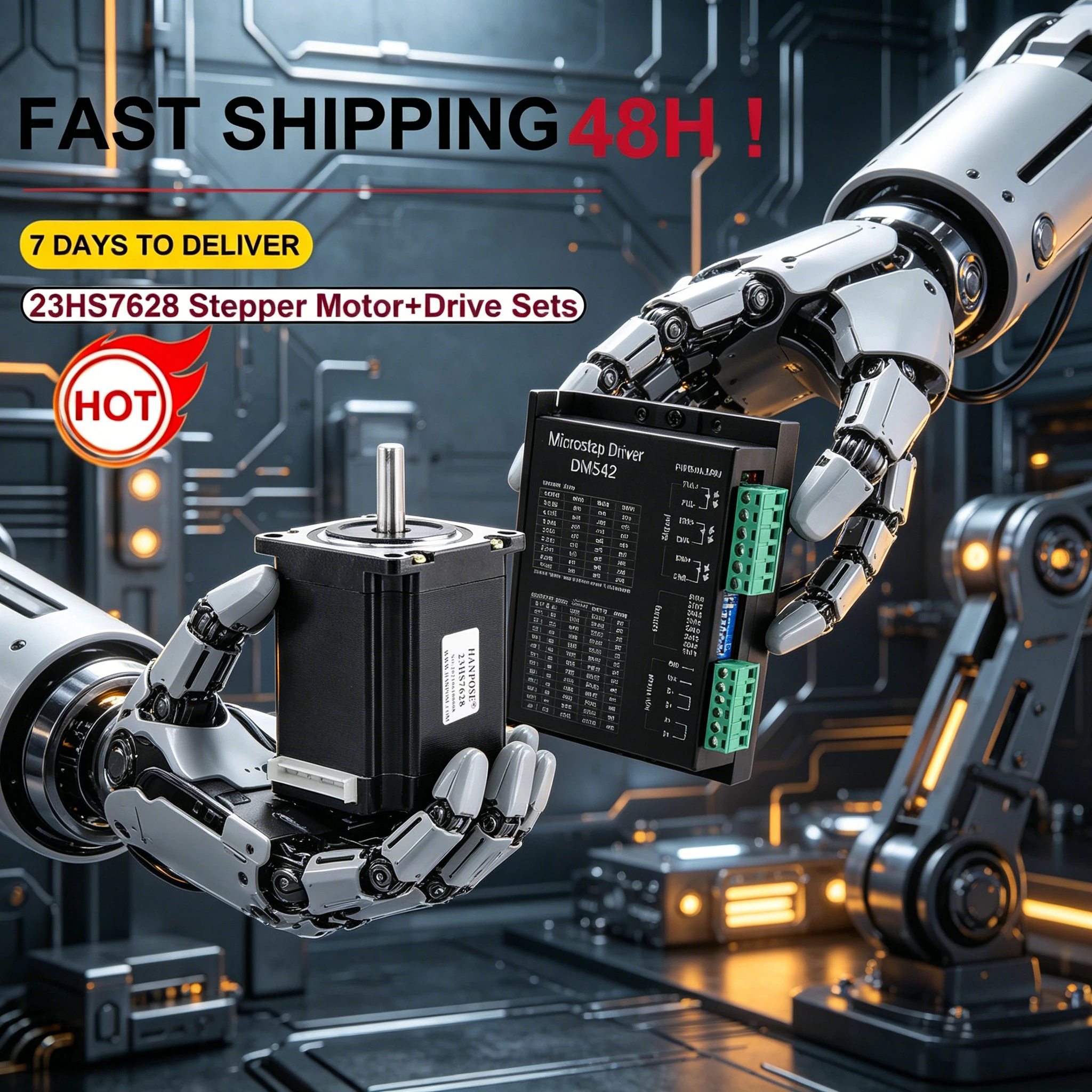 Nema 23 Stepper Motor 23HS7628 2.8A 189N.cm  motor driver DM542  with 57 motor  for 3D printer accessories