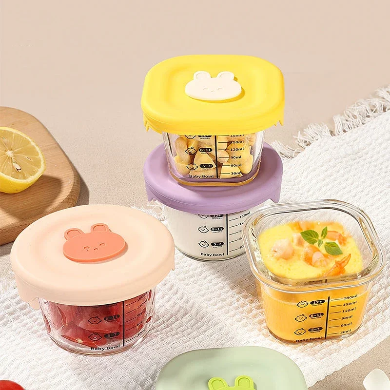 

Mini Glass Bowl with Silicone Lid Leakproof Food Snack Conatiner Freezer Microwave Dishwasher Safe Meal Prep Pudding Bowls