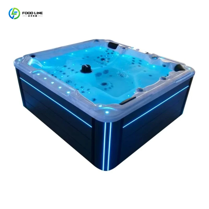 FL Heated Acrylic Inflatable Bubble Spa, 130 Jet Portable Massage Tub, Hot Whirlpool Pool for Garden & Patio