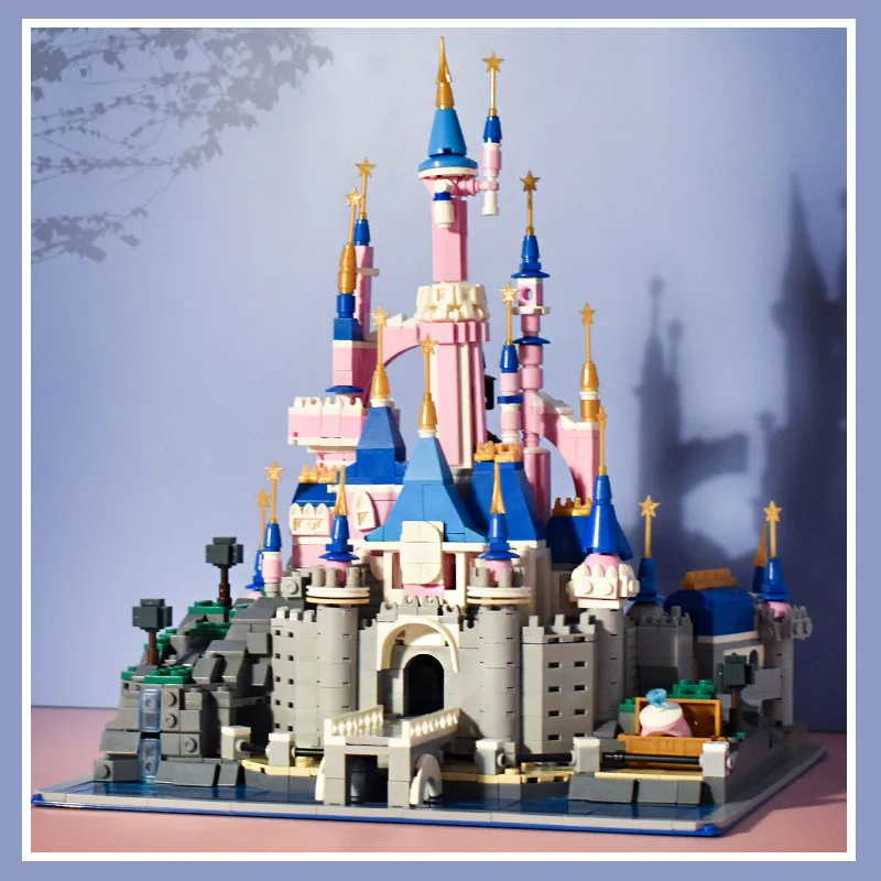 Kits de modèles de château rose, Micro Mini blocs de construction pour adultes, châteaux de princesse, Architecture cadeau, briques à assembler, château de princesse