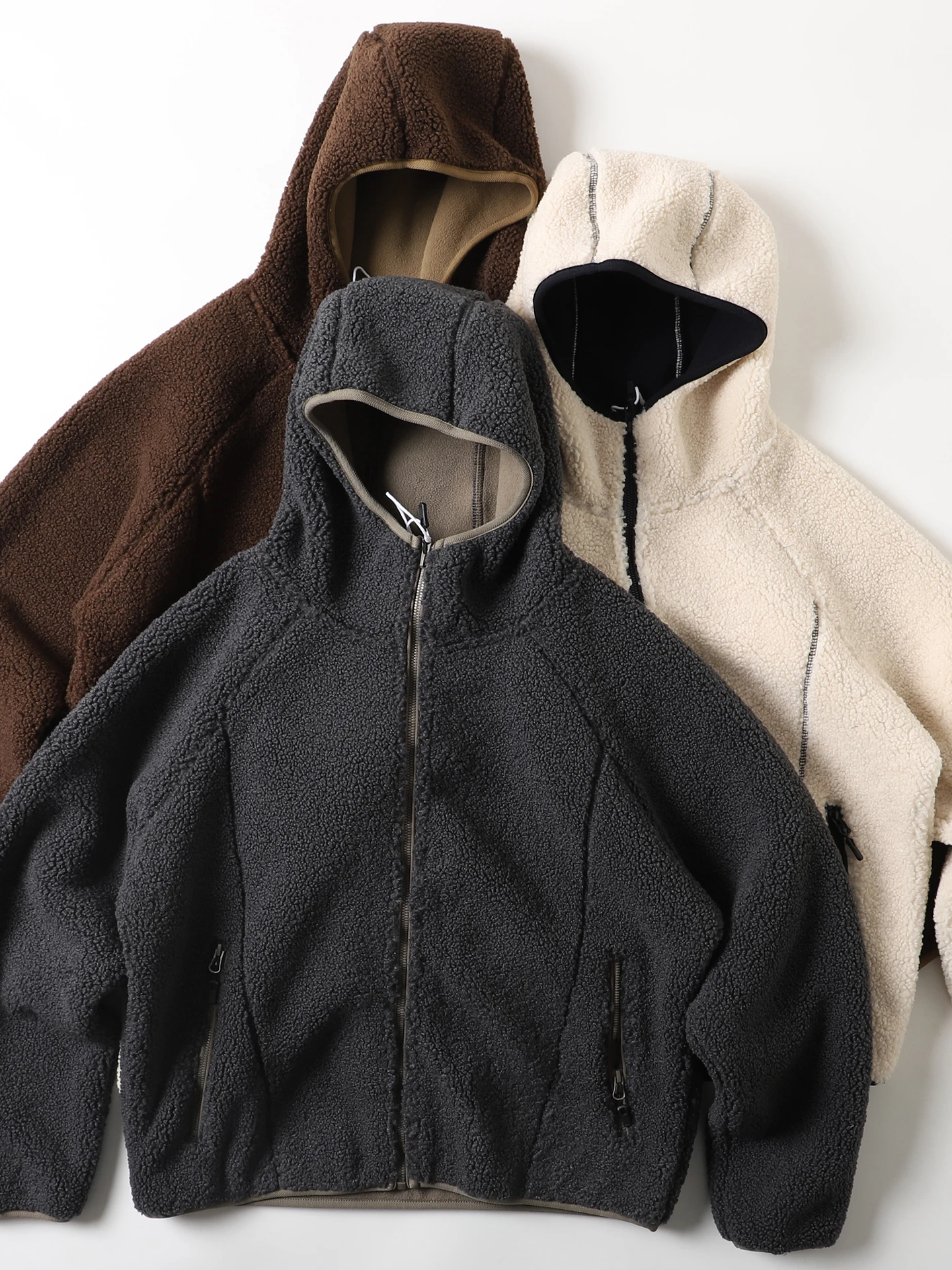 

Двусторонняя теплая флисовая куртка из овчины цвета хаки в американском стиле, свободная повседневная верхняя одежда из хлопка для мужчин и женщин