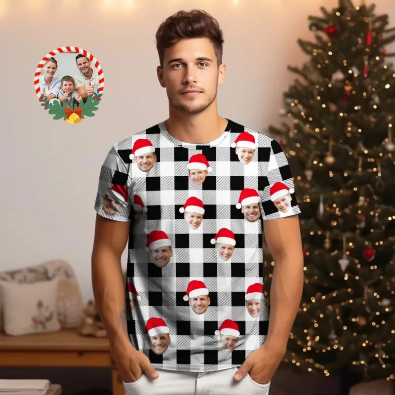 Custom Your Photo 3D Christmas T-Shirts For Men Hip Hop Short Sleeve Tops Harajuku Fashion Men Clothing Customized Tops Tee