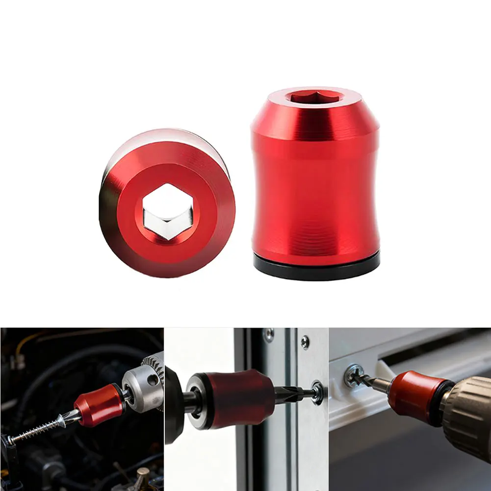 Магнитная головка сверла, отвертка, кольцо, намагничивающий инструмент, алюминиевый сплав, повышает магнетизм наконечника для ручных инструментов с хвостовиком 6,35 мм