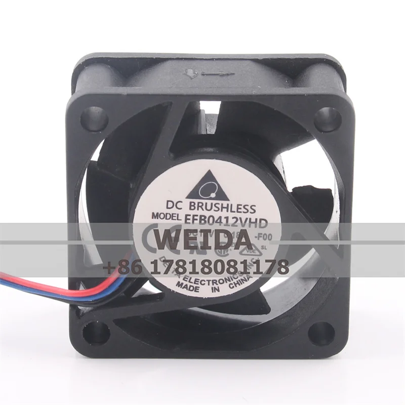 Delta EFB0412VHD-F00- R00 4020 4CM 12V DC 0.18A 2.16W 40x40x20mm Double Ball Bearing Server Inverter Micro Axial Cooling Fan