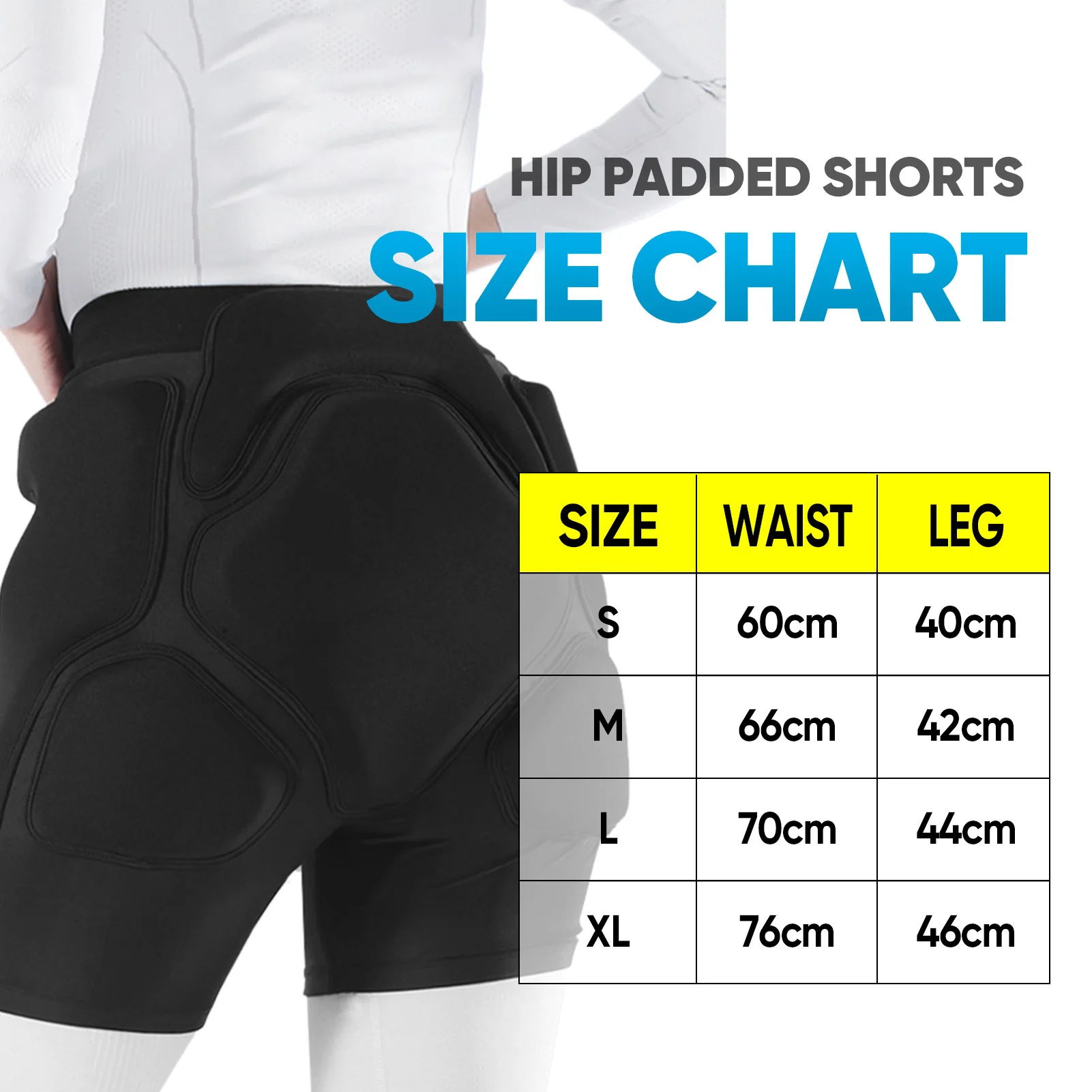 Protective Padded Shorts EVA Tailbone Pad for Skating Skateboarding Skiing Snowboarding