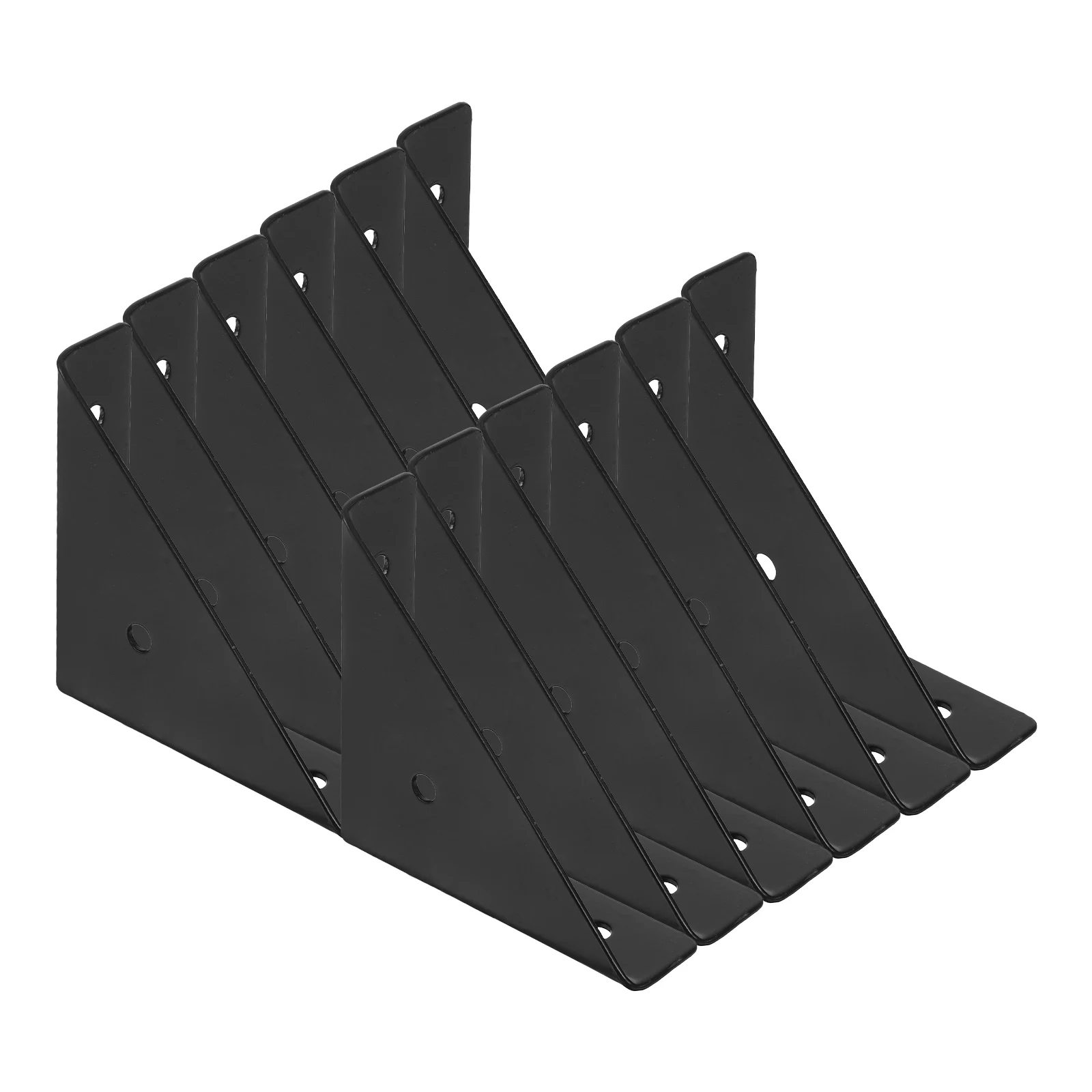 

12 Pcs Furniture Three-sided Corner Brackets Thickened Right Angle Cabinet Table Connector Black Large Triangle Hardware Wood