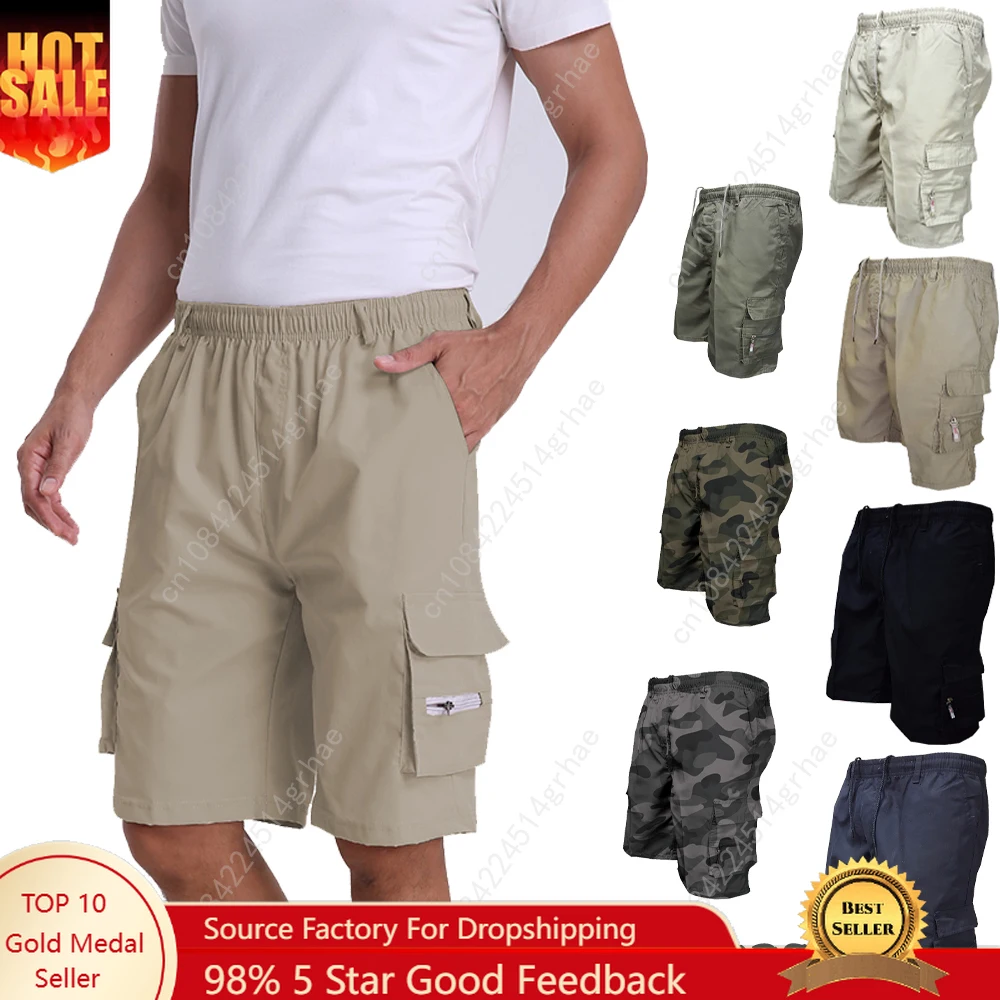 

Fashion Men's Cargo Shorts Mens Tactical Pants Casual Big Pocket Sports Slacks Cargo Panels Trousers Plus Size for Male