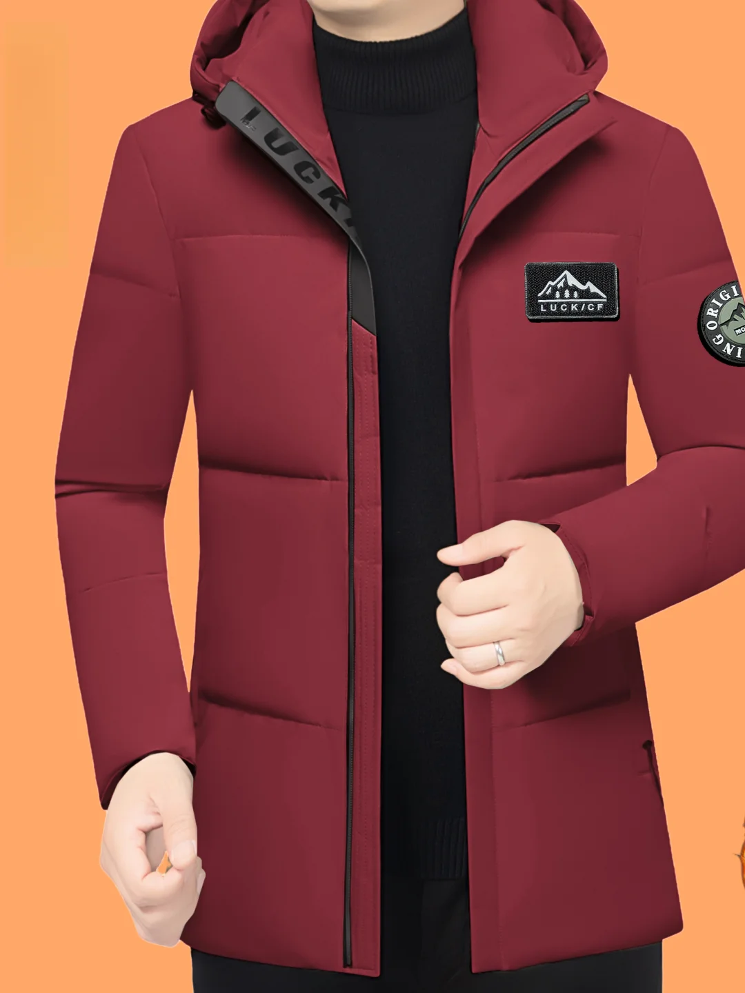 

TUCANO Men's Thiened down Cotton Jaet Winter Coat Inteated Hooded Ultra Cold Resistant below Zero Winter Survival