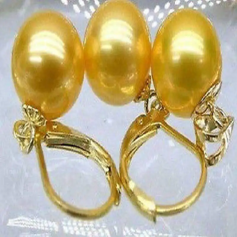 

AAA+ 16mm south sea golden shell pearl earrings Pendant SET Quartz Choker Pendants Steel Fashion Charms Charm Jewelry