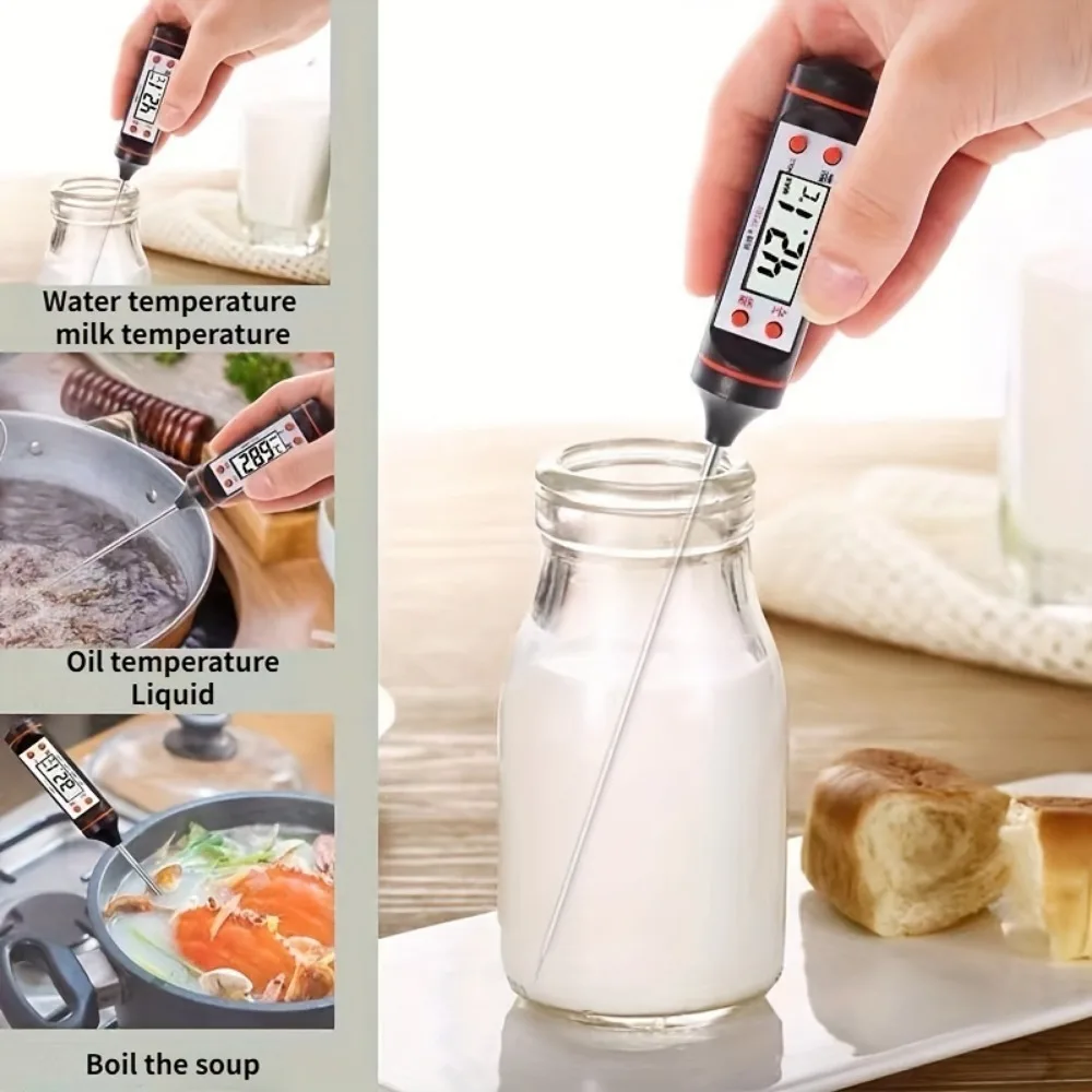 1pc real-time reading meat thermometer, digital probe milk liquid barbecue thermometer Great Cooking Kitchen Barbecue