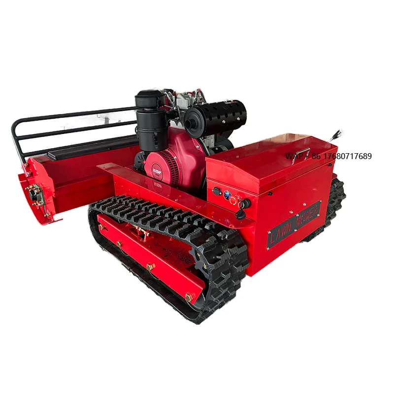 

Crawler Robotic Lawn Mower Remote Control Flail Grass Trimmer Brush Cutter Farm New Condition Engine Motor Included