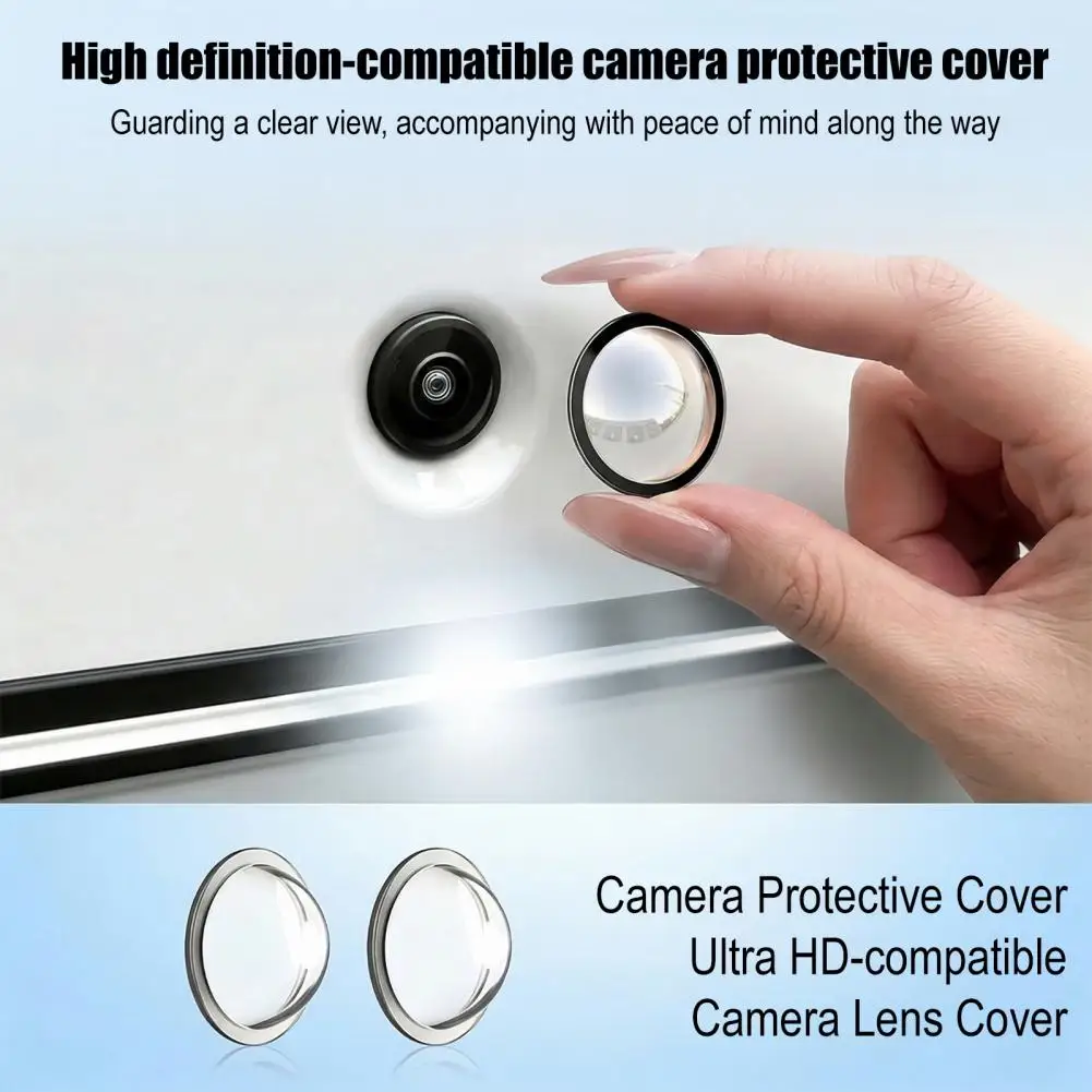 

Camera Protective Cover Universal Car Camera Lens Protector with Multi-layer Optical Film Tempered Glass Front Bumper Guard