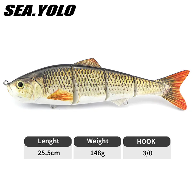 

Sea.Yolo 25.5cm/148g 4 Segments Simulation Bait Wobblers Fishing Lure Bionic Crankbait Sinking Style Ocean Fishing Accessories