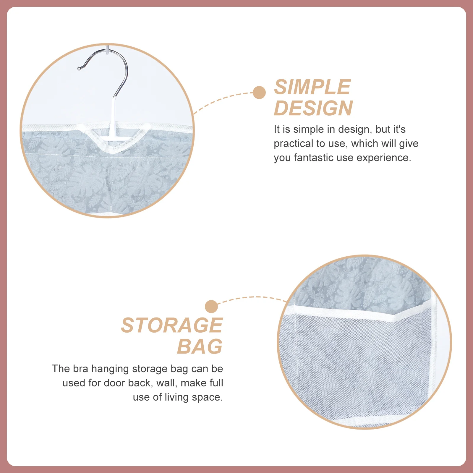 

Double-Side Bra Pocket Hanging Storage Bag Fashionable Underwear Organizer Hanging Panties Organizer Bedroom Dorm Storage Bag