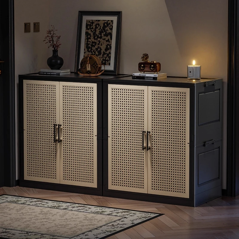 

Folding Entryway Cabinet Double-Door Wall-Mounted Shoe Rack Hallway Storage Organizer Space-Saving Shoe Holder Home Decor