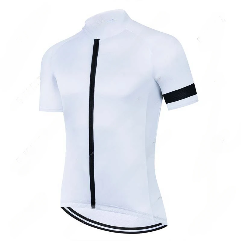 Men Cycling Jerseys White Cycling Clothing MTB Bike Clothes Quick Dry Short Sleeves Bicycle Sportswear 19D Gel Pad Bib Pants