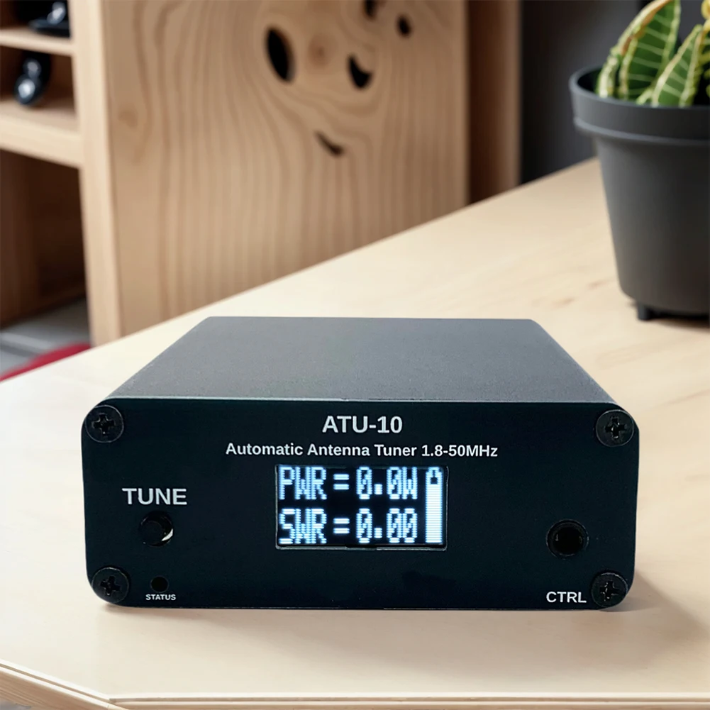 ATU-10 QRP Antena Tuner 1-15W Antena Tuner Otomatis 1.8-50MHz 0.91 Inci Layar OLED