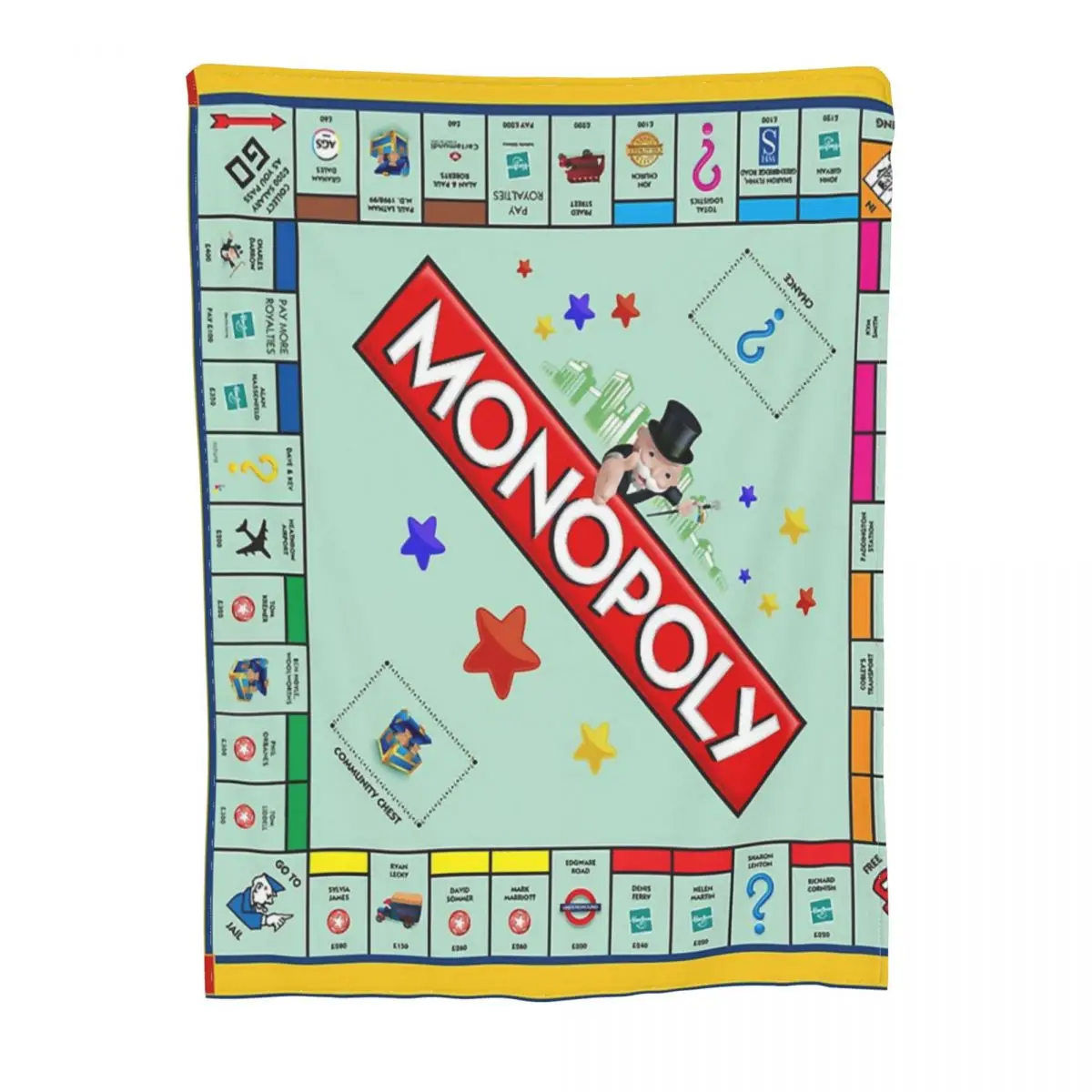 Monopoly Board Game Classic An Ultra-Soft Micro Fleece Blanket