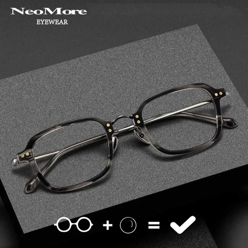 

Acetate Fiber Eyeglass Frame Customized Progressive Prescription Glasses Retro Square Eyeglass Frame Mens Prescription Glasses