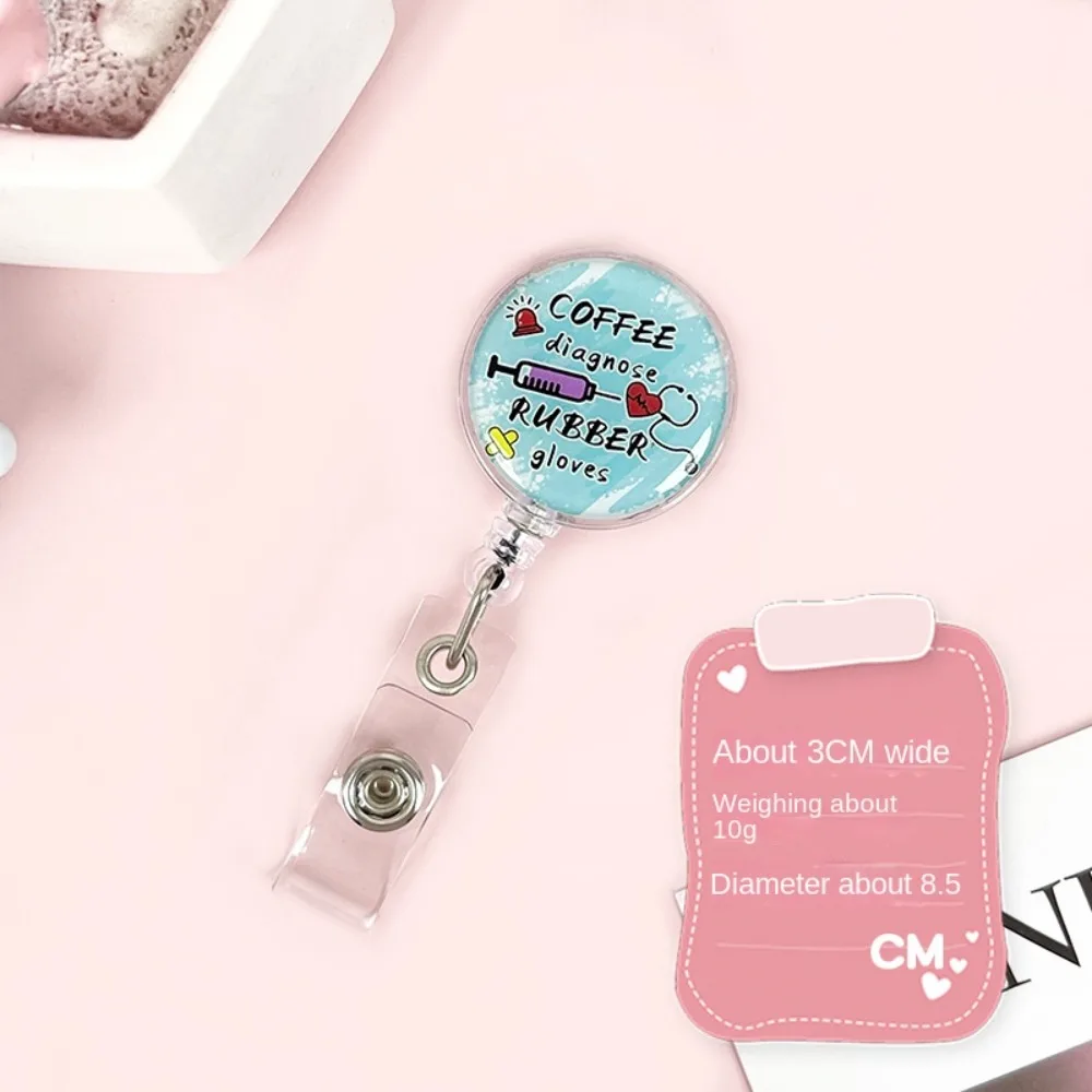 Easy To Pull Buckle Nurse Retractable Badge Reel ID Card Accessories Fashion Nurse ID Card Clips Cute Simplicity