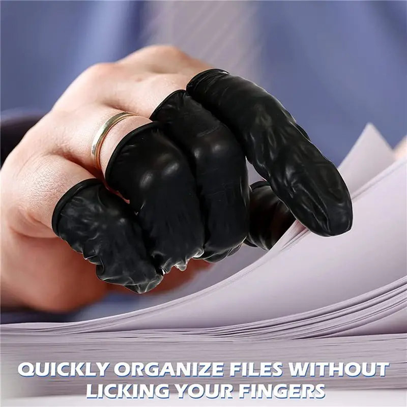 1600 Pcs Disposable Latex Finger Cots Protective Fingertips Gloves Black Anti Static Finger Cots Rubber Finger Sleeves-Y41A