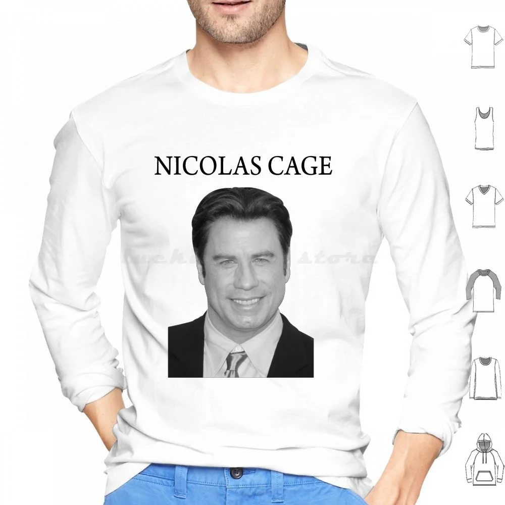 Nicolas Cage John Travolta Faceoff Hoodie cotton Long Sleeve Nicolas Cage Cage Face Off John Travolta Travolta John Funny