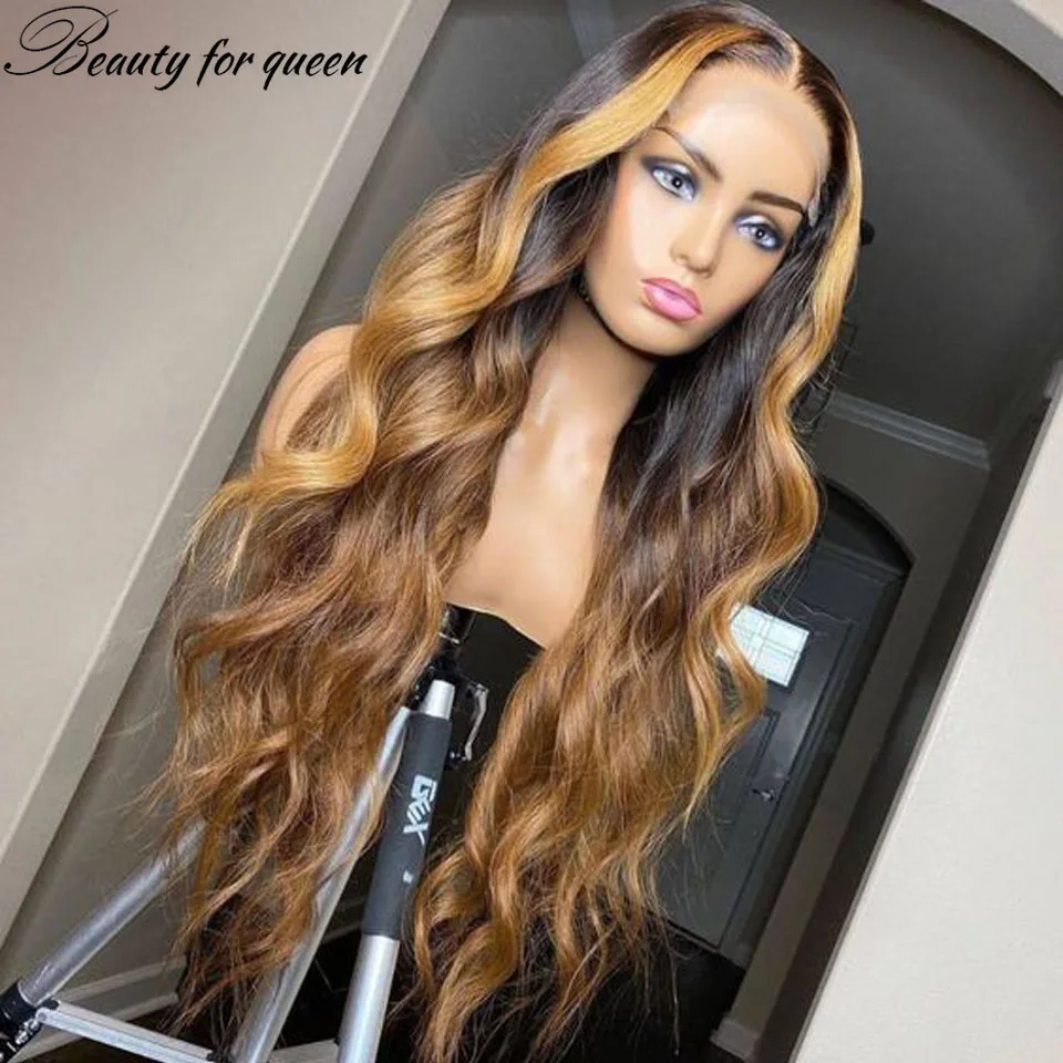 Highlight Loose Wave Lace Front Human Hair Wigs For Women 150% Density HD Lace Frontal Wigs 13x4 Brazilian Hair Natural Hairline