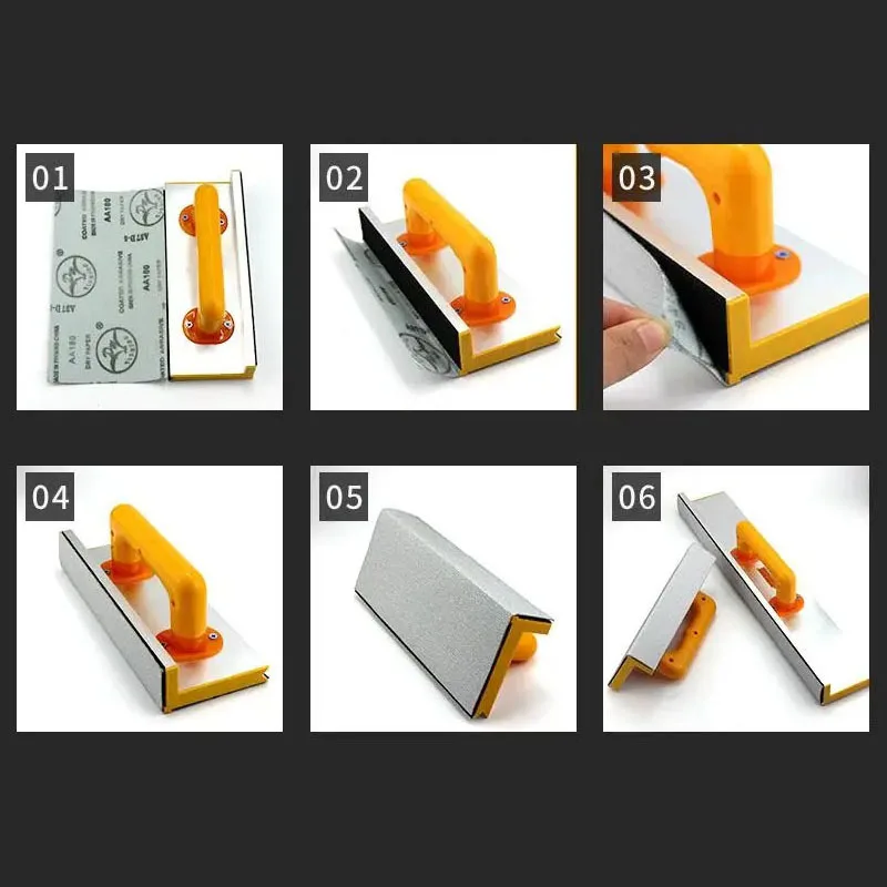Imagem -03 - Inside Corner Lixar Pad Bloco de Lixamento de 90 Graus Moagem Auto-adesiva Almofada de Lixamento Manual Abrasiva Madeira Drywall