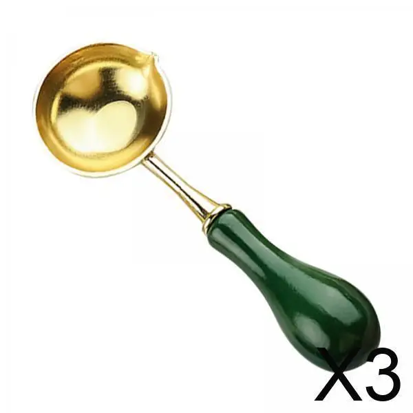 

3 ложки из нержавеющей стали для нагревательного печать, конверт зеленого цвета