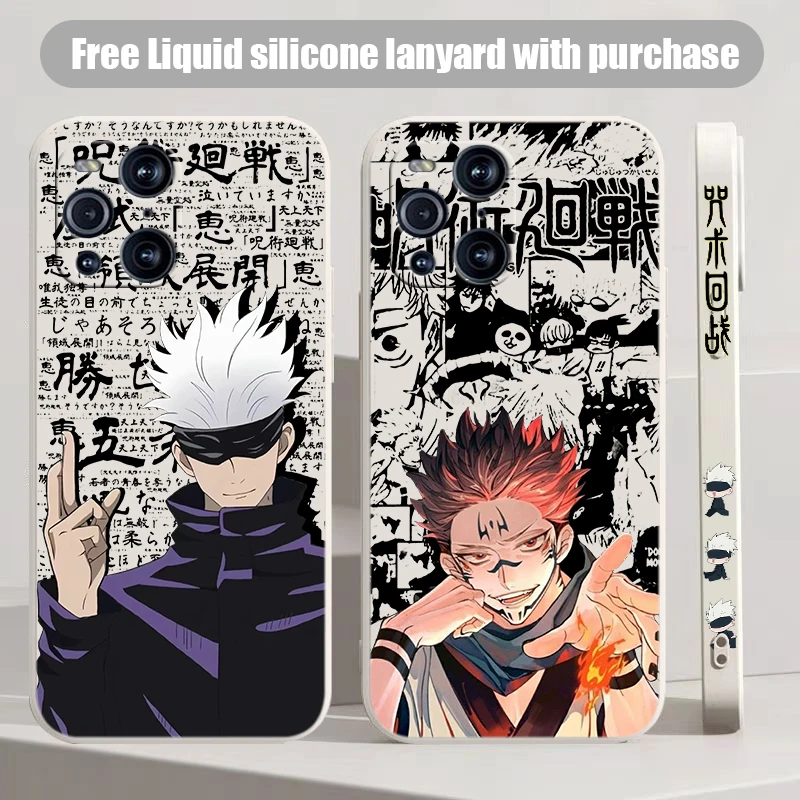 

Jujutsu Kaisen Animation Art Phone Case For OPPO Find X2 X3 X5 Pro Lite Neo Reno 2 Z 5 6 7 8 10 Lite Pro Liquid Left Rope Cover