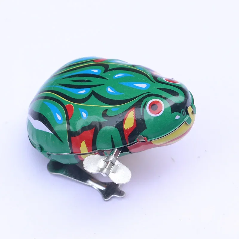 Klassische Tin Wind-Up Jumping Iron Frog Spielzeug-Actionfigur, ideales klassisches Aufziehspielzeug, perfektes Geschenk für Kinder, Vintage-Spielzeug