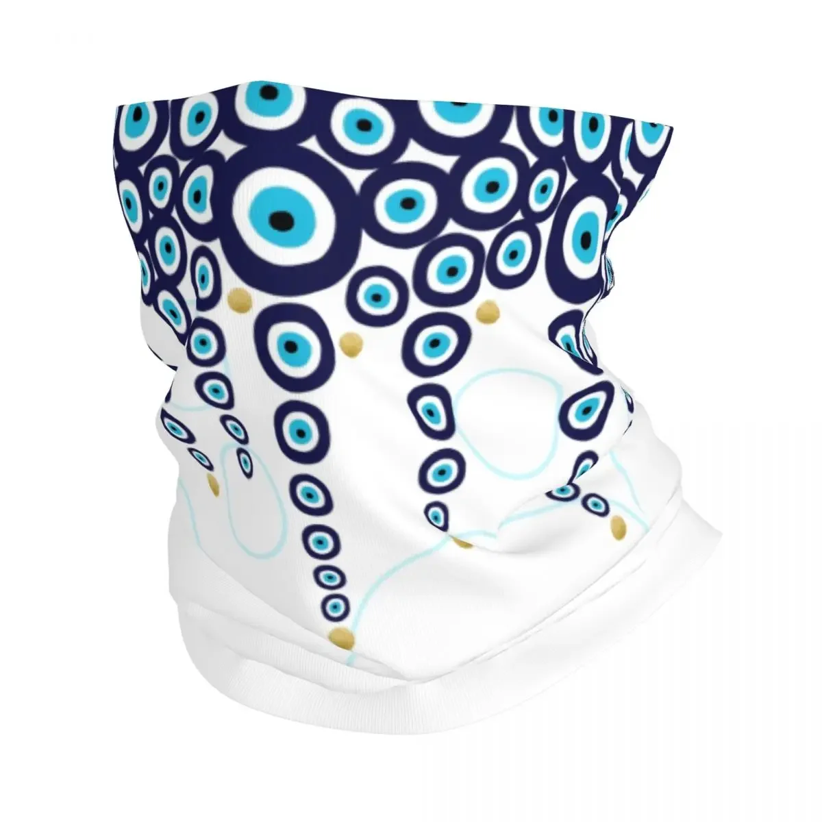 Personalizado mediterrâneo turco mau olhado pendurado contas pescoço gaiter uv protetor facial tribus de inverno amuleto arte bandana cachecol para caminhadas