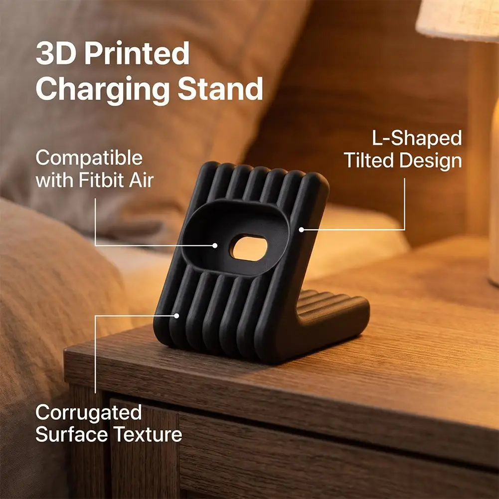 For Fitbit Air Charging Dock bracket Cute Strip Texture Silicone Foldable Desktop Stand Anti Slip Support for Home Travel Use