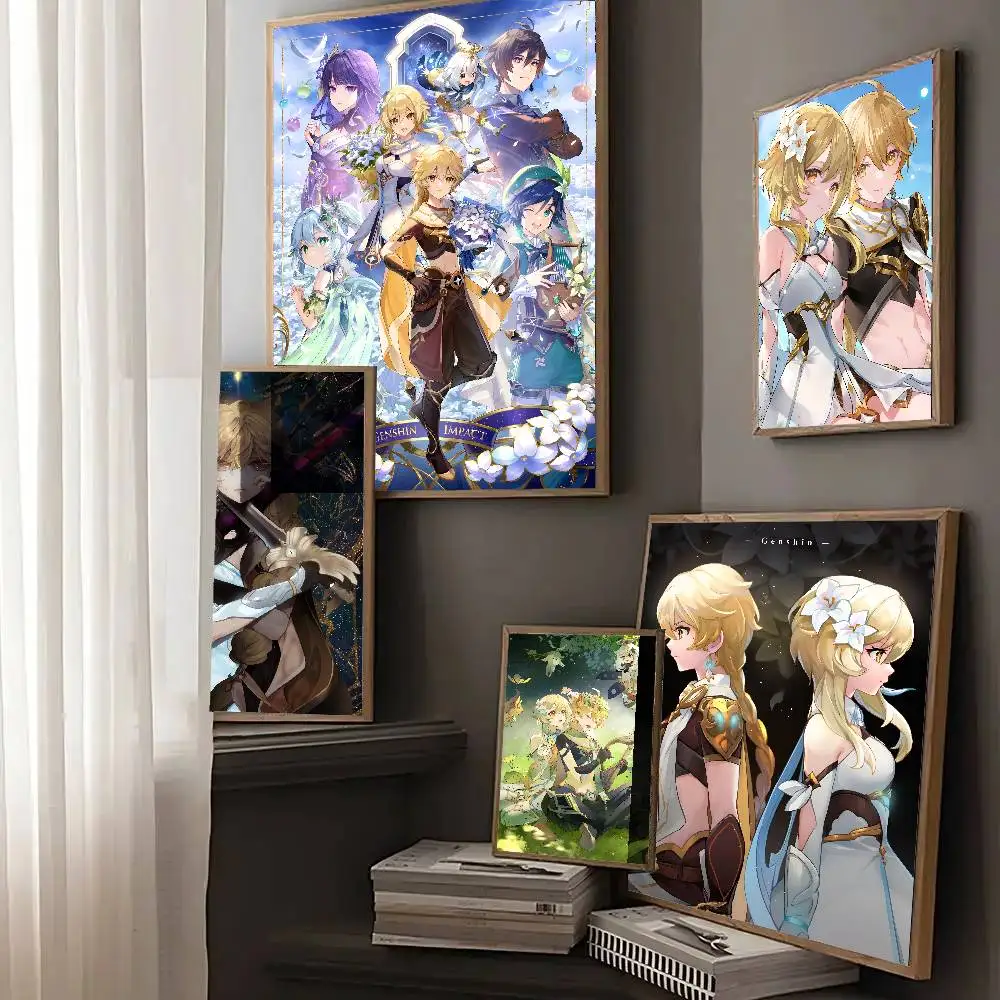 Lumine Genshin Impact Gemini Game Poster And Prints Wall Art Pictures For Modern Bedroom Game Room Home Decor