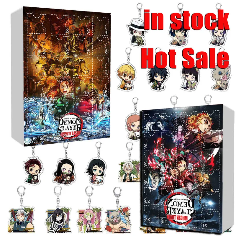 Kimetsu No Yaiba Calendario de Adviento 2025 Caja ciega de cuenta regresiva - Mochila/llavero/colgante regalo de amistad