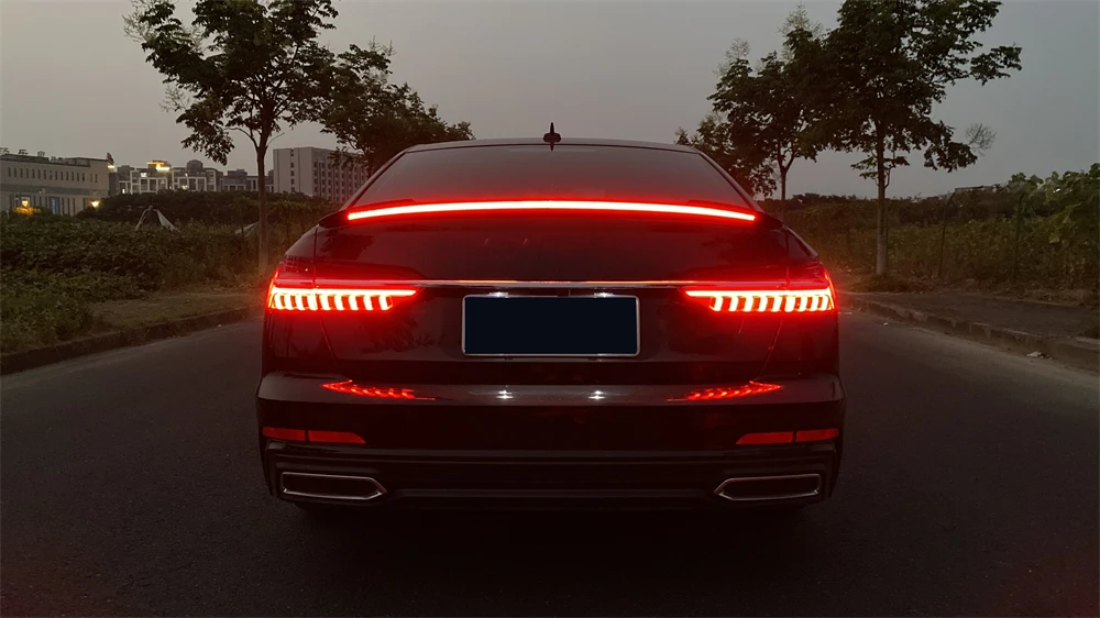 Car accessories car spoiler streaming tail rear bumper tail wing with led For AUDIs A6L 2019-2021